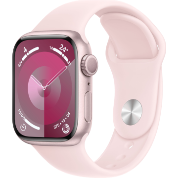 Apple Watch Series 9 GPS 45mm Alluminio Rosa - Cinturino Sport Rosa Confetto - Taglia ML - EUROPA